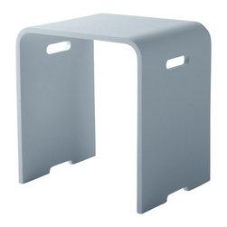 ADM Bathroom Design - ADM Curved Bath Stool, White, 16" - Shower Benches & Seats