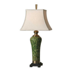www.essentialsinside.com: hillendale aged green table lamp - Table Lamps