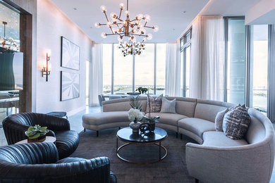 Elegant living room photo in Miami