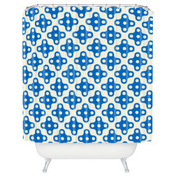Contemporary Shower Curtains DENY Designs Holli Zollinger Four Dot Shower Curtain, Blue
