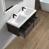 Aurora 48'' Double Sink Wall Mounted Modern Bathroom Vanity, Red Oak