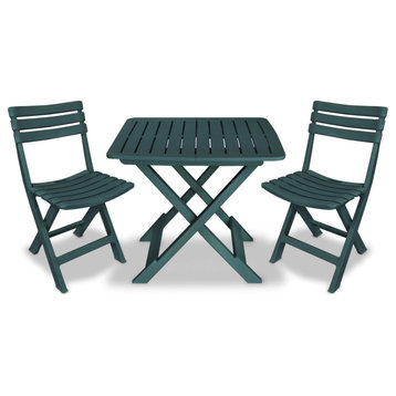 vidaXL Bistro Set 3 Piece Furniture Set Outdoor Conversation Set Plastic Green