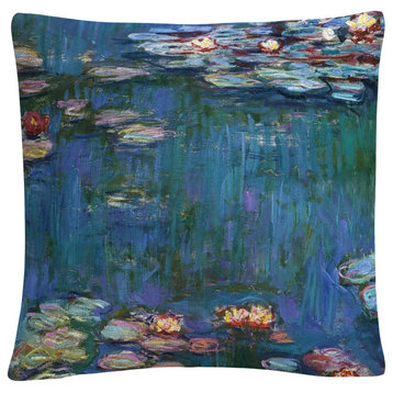 Claude Monet 'Waterlilies Classic' Decorative Throw Pillow