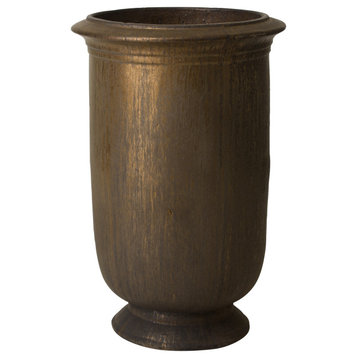 Tall Cup Planter Large, Antique Gold 20.5X31.5"H