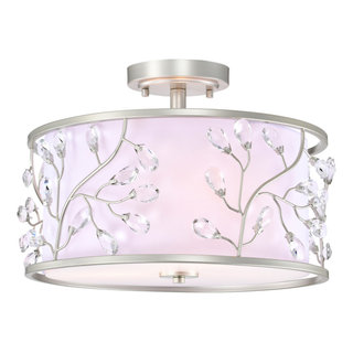 FC10008/3AS 20" 3-Light Indoor Satin Silver Semi-Flush Mount Ceiling ...