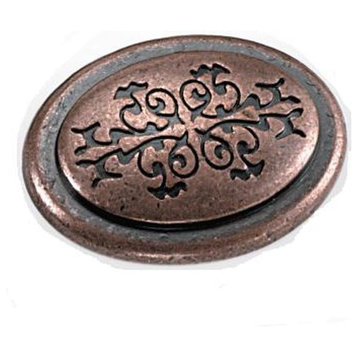 1 3/8" Oval Cimarron Knob - Antique Copper