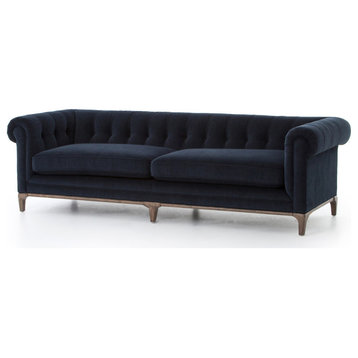 Brooklyn Sofa, Plush Navy Blue Chesterfield Inspired