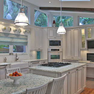 75 Beautiful Beach Style Kitchen With Recycled Glass Countertops