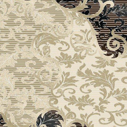 Metropolitan Floral Pattern Rug in Beige - Area Rugs