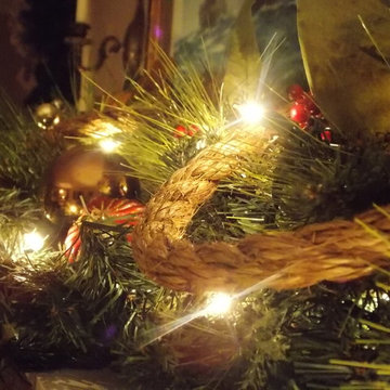New England Home Decorated For Christmas