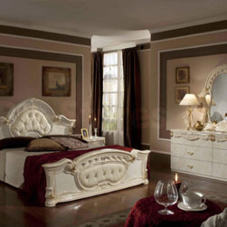 Rococo 5 PC Italian Classic Beige Bedroom Set - Bedroom Furniture Sets