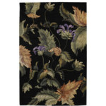 Nourison - Nourison Tropics 3'6" x 5'6" Black Contemporary Indoor Area Rug - This collection features imaginative tropical floral designs in a striking range of colors. Add drama and excitement with these beautiful hot-house interpretations. Heat up the surroundings and bring a touch of the tropics to any interior. 100% Wool. Hand Tufted.