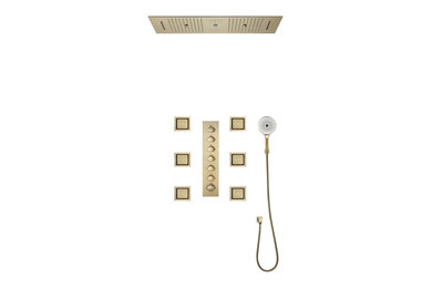 LED Mist Shower System With Hand Shower, Style G - Touch Panel Light