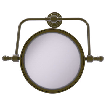 Retro Wave Wall Mounted Swivel Make-Up Mirror 8"Diameter 3X Magnification