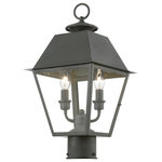 Livex Lighting - Wentworth 2 Light Charcoal Outdoor Medium Post Top Lantern - With its appealing charcoal finish and clear glass, the stunning Mansfield collection will make an elegant addition to any outdoor space. Formed from solid brass & traditionally inspired, this two-light outdoor medium post top lantern is complimentary to almost any home exterior. Combining superb craftsmanship and affordable price, this fixture is sure to be a timeless addition to your home.