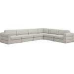 Meridian Furniture - Beckham Linen Textured Fabric 6-Piece Modular L-Shaped Sectional, Beige - Liven up your living space with this Beckham beige durable linen polyester fabric sectional. Its beige color complements any contemporary home decor, while its durable linen and polyester fabric upholstery provides you with a soft and comfortable place to sit. This sectional is modular, so you can create infinite configurations, which are easily attached using the attachment latch underneath. Its linen, wood, and foam construction guarantees stability for years to come.