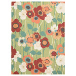 Nourison - Waverly Sun N' Shade Floral Seaglass 10' x 13' Indoor Outdoor Area Rug - Make your floors match your thriving garden with the Waverly Indoor/Outdoor Rug. This exquisite rug is defined by its exciting palette of red, green and salmon tones, which come together to create a modern floral design. Offering a sumptuously soft texture, this rug adds comfort underfoot, whether it's placed in the living room or under your patio table. It's also incredibly easy to clean, making it suitable for both indoor and outdoor spaces. Vibrant and invigorating with bold contemporary undertones, the Waverly Indoor/Outdoor Rug is guaranteed to leave a lasting impression.