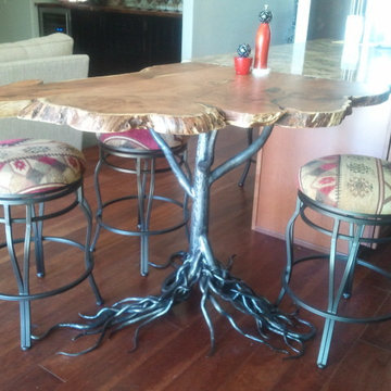 Custom Kitchen Island with Iron Base