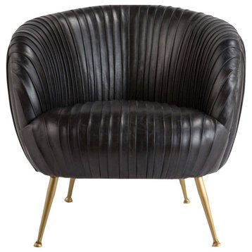 Beretta Leather Chair, Modern Black