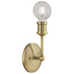 Livex Lighting - Lansdale 1 Light Antique Brass ADA Vanity Sconce - Simplicity and attention to detail are the key elements of the Lansdale collection.  The dimensional form, exposed bulbs and combination of finishes adds a playful mood to a contemporary or urban interior. This single-light sconce design gives a new face to a bedroom, hallway or a bathroom vanity.  It is shown in an antique brass finish.
