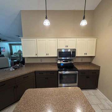 Painted Two Tone Cabinetry Reface
