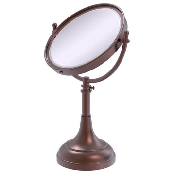Allied Brass Height Adjustable 8" Vanity Mirror 4X Magnification, Antique Copper