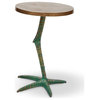 Elements Pavo End Table, Antique Brass