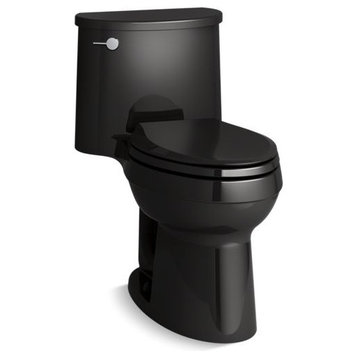Kohler ADAir 1-Piece Elongated 1.28 GPF Toilet w/ Left-Hand Lever, Black