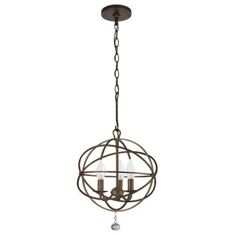 Crystorama 9225-EB 3 Light Mini Chandelier in English Bronze