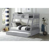 Lexicon Orion Transitional Wood Twin over Full Bunk Bed with Trundle Bed in Gray