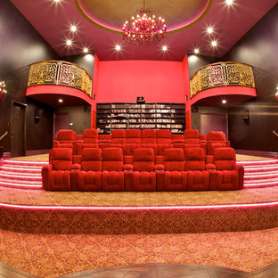 Mediterranean home cinema in San Diego.