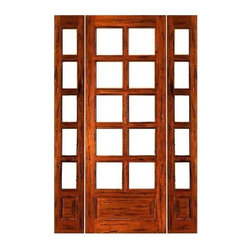 Prehung Rustic-10-lite-P/B French Solid Wood IG Glass Sidelites Door - Patio Doors