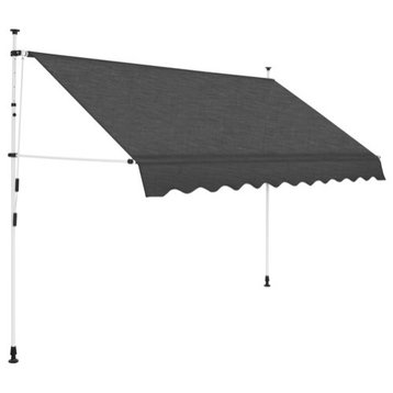 vidaXL Retractable Awning Outdoor Awning with Hand Crank 98.4" Anthracite