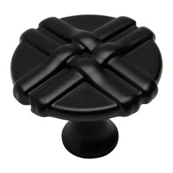 Cosmas - Cosmas 7062FB Flat Black Braided Cabinet Round Knob, 1-1/4" Diameter, Set of 10 - Cabinet And Drawer Knobs