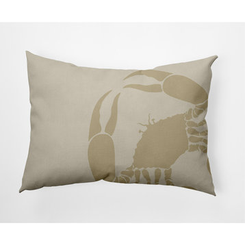 14x20" Crab Dip Nautical Decorative Indoor Pillow, Taupe