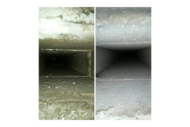 Air duct cleaning before and after picture
