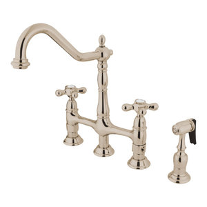 Heritage 8 Center Kitchen Faucet With Side Sprayer Traditional