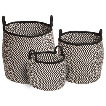 Preve Basket - White & Black 15"x15"x15"