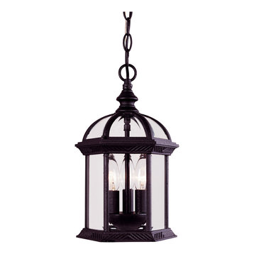 Kensington Hanging Lantern, Textured Black, 13.75"