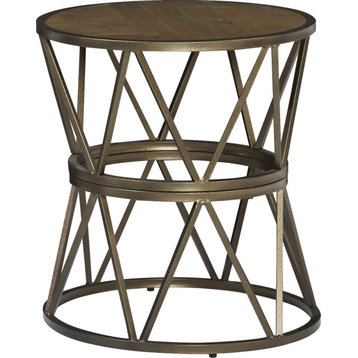 Soho End Table - Gold, Natural