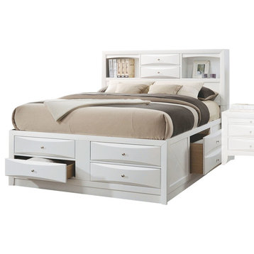 Ireland Bed With Storage, White, Queen