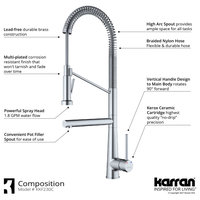 Karran Tumba Single-Handle Pull-Down Sprayer Kitchen Faucet, Chrome