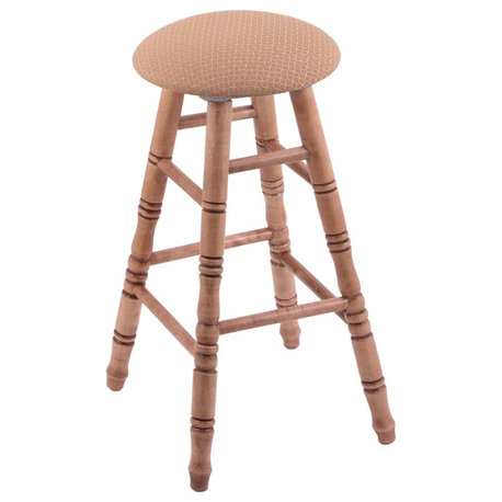 Holland Bar Stool, Maple Round Cushion Counter Stool, Turned Legs