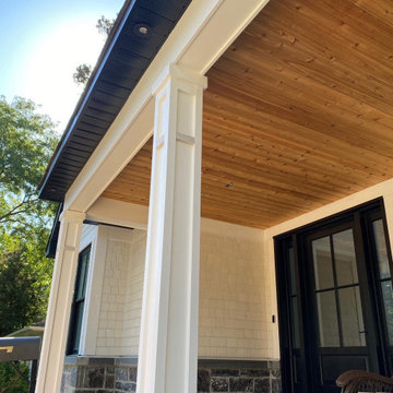 Custom MDF Columns & Window panels, Frieze Boards, and Knotty Cedar Porch