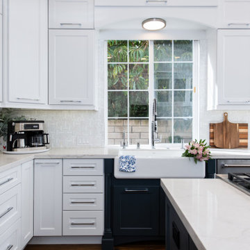 Two-Toned Kitchen Remodel with Farmhouse Sink