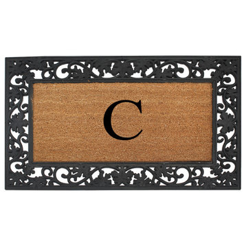A1HC Rubber and Coir Dirt Trapper Heavy Weight Large Monogrammed Doormat 23"x38"