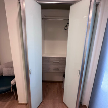 White Painted Glass Bi-Folding Closet Doors Palm Springs, California