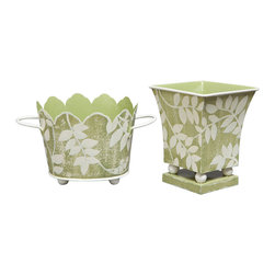 Ivory Leaf Cachepots - Area Rugs