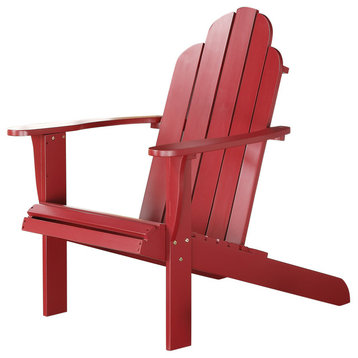 Red Adirondack Chair, 30.4W X 37.6D X 37.8H, Red