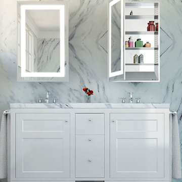 Electric Mirror AMB-2340-LT Ambiance 23.25 x 40 x 4 Mirrored Cabinet